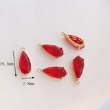 2pcs Glass Pendant Copper Zircon Charms DIY Jewelry Making