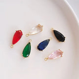 2pcs Glass Pendant Copper Zircon Charms DIY Jewelry Making