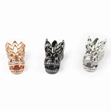 2pcs Chinese Dragon Copper Beads Zircon Charms Spacer DIY Jewelry Making