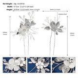 Crystal Flower Hair Pins Forks Jewelry Bridal Wedding Accessories Pearl