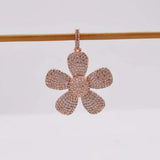 2pcs 37mm Golden Plated Cz Flower Pendant