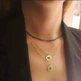 2pcs High Women's Cubic Zircon Micro Flower Round Pendant