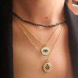 2pcs High Women's Cubic Zircon Micro Flower Round Pendant