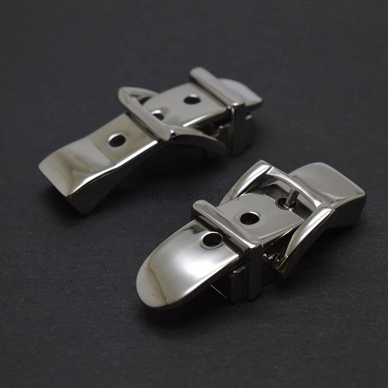2pcs Stainless Steel Bayon Lock Buckle for DIY Leather Bracelet Making