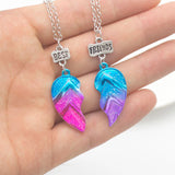 Magnetic Forever Couple Necklace Heart Pendant Chain Rainbow Splicing
