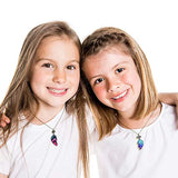 Magnetic Forever Couple Necklace Heart Pendant Chain Rainbow Splicing