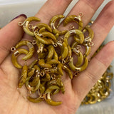 2pcs Agates Stone Crescent Shape Pendant for DIY Jewelry Making