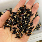 2pcs Agates Stone Crescent Shape Pendant for DIY Jewelry Making