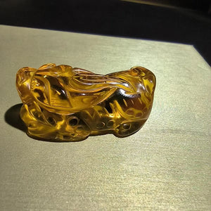 2pcs Natural Citrine Crystal Pixiu Pendant Bracelet Lucky DIY