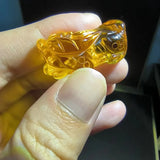 2pcs Natural Citrine Crystal Pixiu Pendant Bracelet Lucky DIY