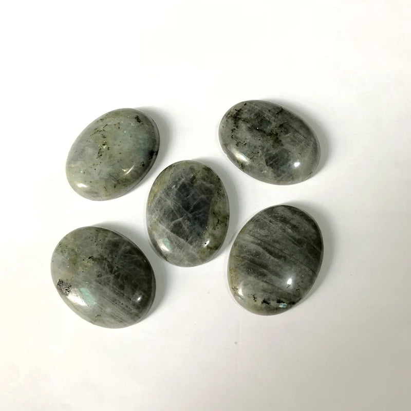 2pcs Natural Labradorite Gemstone Oval Cabochion Pendant 30*40mm for Jewelry DIY