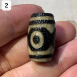 Natural Rare Double Tiger Tooth Dzi Beads Old Agate Beads Amulet Jewelry