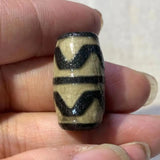 Natural Rare Double Tiger Tooth Dzi Beads Old Agate Beads Amulet Jewelry