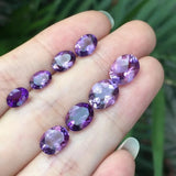 2pcs Natural Amethyst Gemstones Bulk Square Hearts Round Ellipses Cut