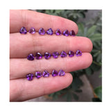 2pcs Natural Amethyst Gemstones Bulk Square Hearts Round Ellipses Cut