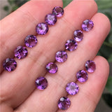2pcs Natural Amethyst Gemstones Bulk Square Hearts Round Ellipses Cut