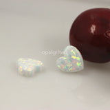 (2pcs/lot) 10mm Opal Stone Beads & Fire Pink Opal Heart Pendant Charm