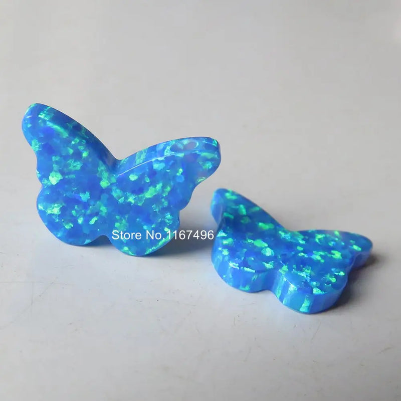 2pcs Dark Butterfly Opal Synthetic Stone for DIY Jewelry