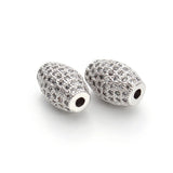 2pcs Oval 8x11mm Copper Rhinestone Pave Beads for DIY Jewelry Making
