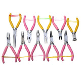 2pcs Pink Handle Jewelry Pliers Tool Kit for DIY Accessory