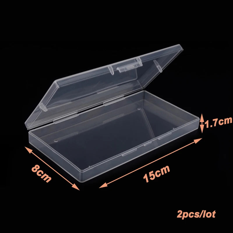2pcs Jewelry Storage Organizer Container 15*8*1.7cm Plastic Box
