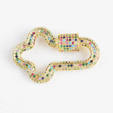 2pcs/lot Rainbow Zirconia Clasp Cross Carabiner Pave Lock