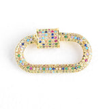 2pcs/lot Rainbow Zirconia Clasp Cross Carabiner Pave Lock