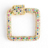 2pcs/lot Rainbow Zirconia Clasp Cross Carabiner Pave Lock