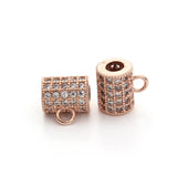2pcs Hollow Flower Tube Charm Beads for Necklace Bracelet