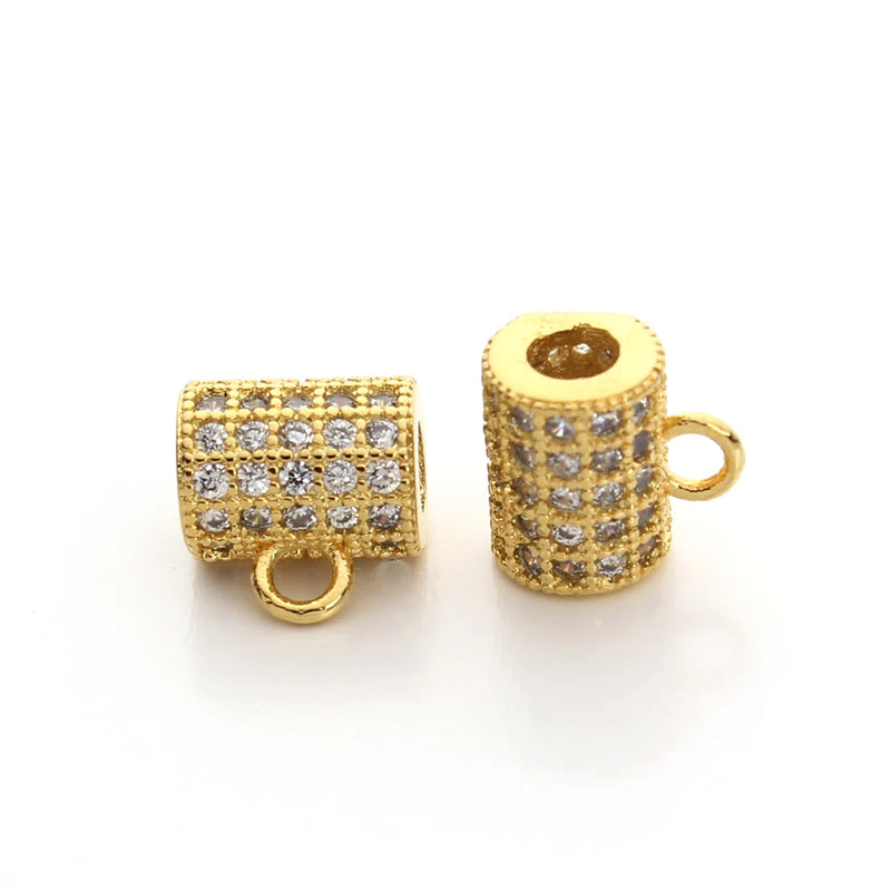 2pcs Hollow Flower Tube Charm Beads for Necklace Bracelet