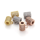 2pcs Hollow Flower Tube Charm Beads for Necklace Bracelet