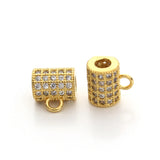2pcs Hollow Flower Tube Charm Beads for Necklace Bracelet