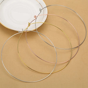 Rose Silver Copper Round Torques Necklace 13cm Width Jewelry Findings