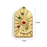 2pcs Stainless Steel 14K Evil Eye Flower Star Charm Pendant Crystal Rhinest