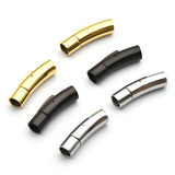 2pcs Stainless Steel Bayonet Clasp 2-6mm Hole PushLock Lace Buckle 