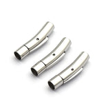 2pcs Stainless Steel Bayonet Clasp 2-6mm Hole PushLock Lace Buckle 