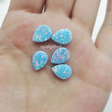 (2pcs/lot)Synthetic 8*11mm Blue/White Opal Pear/Drop Shape Opal beads Pendant
