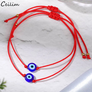 2pcs/lot Eye Bead Bracelet Red Rope String Friendship Bracelets