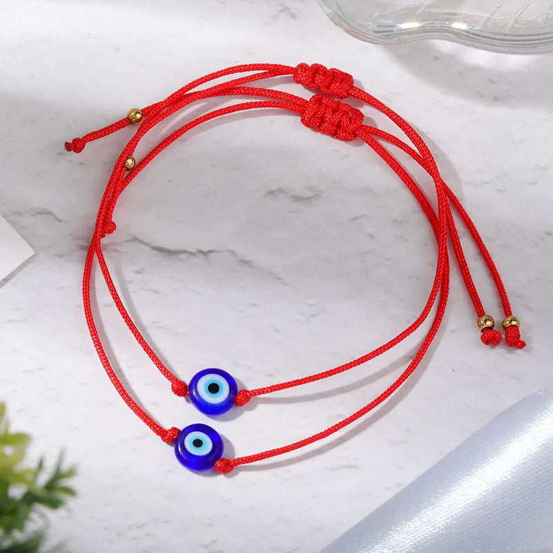 2pcs/lot Eye Bead Bracelet Red Rope String Friendship Bracelets