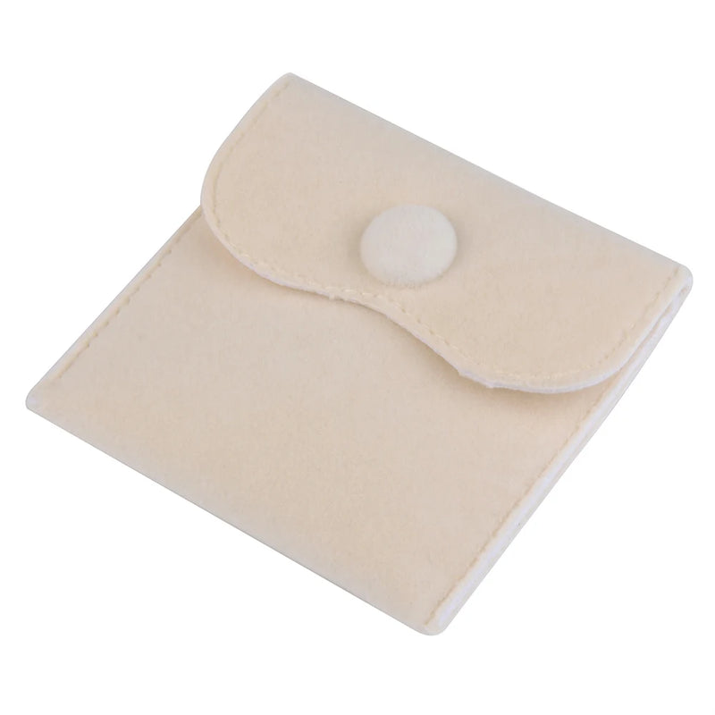 2pcs Velvet Pouch Snap Fastener Bags for Jewelry Storage