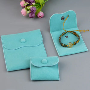2pcs Velvet Pouch Snap Fastener Bags for Jewelry Storage