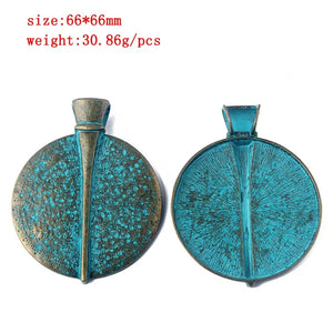 Verdigris Patina Elephant/Heart/Leaf/Flower Pendant Jewelry Material