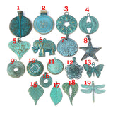 Verdigris Patina Elephant/Heart/Leaf/Flower Pendant Jewelry Material