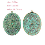 Verdigris Patina Elephant/Heart/Leaf/Flower Pendant Jewelry Material