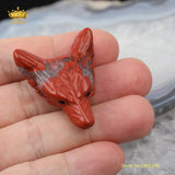 2pcs/lot Wolf Head Pendants for Jewelry Making, Carved Animal Charms