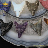 2pcs/lot Wolf Head Pendants for Jewelry Making, Carved Animal Charms