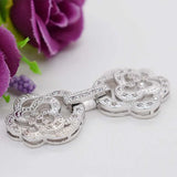 2pcs Women's High micro-hotstone rose double-ring pearl buckle
