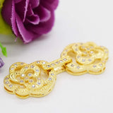 2pcs Women's High micro-hotstone rose double-ring pearl buckle