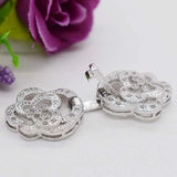 2pcs Women's High micro-hotstone rose double-ring pearl buckle
