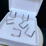 Square Geometric Figure Pendant with Cubic Zirconia, 2pcs